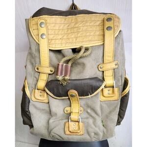 TSD brand California Canvas Hiking Back Pack Leather Straps HeavyDuty Very Nice
